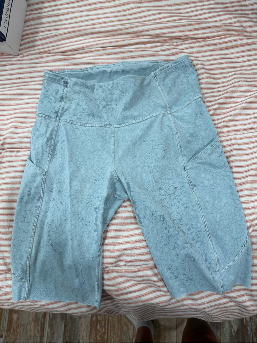 lululemon athletica Light Blue High-Waist Pocket Bike Shorts